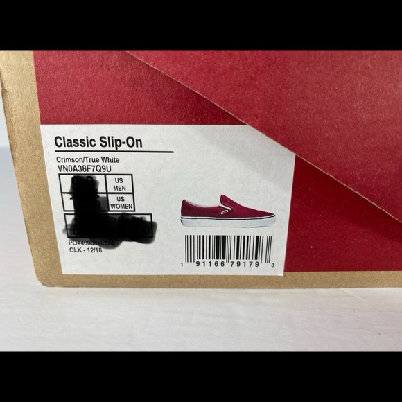Vans Classic Slip-On Crimson Red Sneakers - Picture 5 of 6